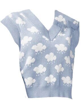 Sky Blue Clouds Sweater Vest